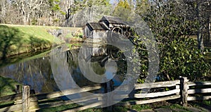 Early spring view of Mabry Mill on the Blue Ridge Parkway located in Southwestern Virginia